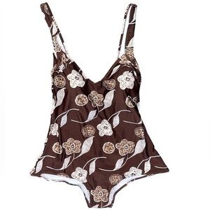 Vintage brown floral bathing suit